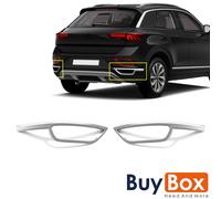 2 Teilige für VW T-ROC Edelstahl Chrom Auspuff Attrappen Blenden (ab 2021)