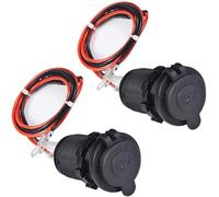 2 Tlg 12V Auto Zigarettenanzünder Dose Buchse Einbau Steckdose KFZ Adapter Kabel