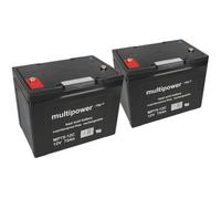 2 x 12V 75Ah Blei AGM Akku-Satz Batterien für Scooter Invacare Comet Pro 15 km