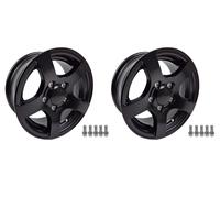 2 x Alufelge 6 J x 13 5-Loch ET 30 mattschwarz Anhänger Wohnwagen Kenda