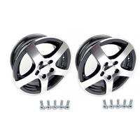 2 x Alufelge Kenda 6 J x 15 Zoll 5-Loch ET 30 Anhänger Wohnwagen schwarz poliert