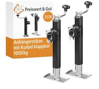 Preiswert&Gut 2X Ausdrehstütze klappbar 1000kg Abstellstütze 390-640mm Stützfuß Anhänger Stahl