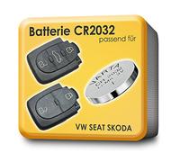 2 x Batterie VARTA CR2032 passend für Schlüssel Fernbedienung VW Skoda Seat Audi Funkschlüssel (2er Set)