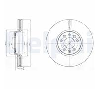 DELPHI Bremsscheibe vorne rechts links belüftet 304mm für PEUGEOT FIAT TOYOTA CITROËN BG4083C