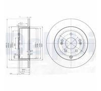 Delphi Bremsscheibe BG4136 – hinten, voll – 2 Stück – passend für Hyundai
