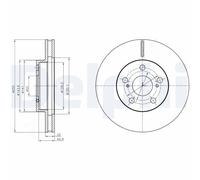 DELPHI Bremsscheibe vorne rechts links belüftet 255mm für LEXUS TOYOTA BG4290