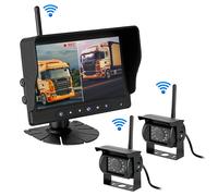 2 x Kabellose Rückfahrkamera + Funk Monitor Rückfahrsystem Drahtlos LKW 10V -32V