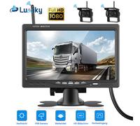 2 x Kabellose Rückfahrkamera LKW + 7'' Funk Monitor Rückfahrsystem Drahtlos IPS