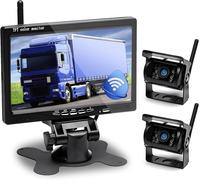 2 x Kabellose Rückfahrkamera LKW + Funk Monitor Rückfahrsystem Drahtlos 12V 24V