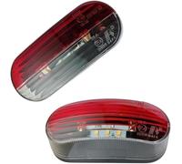2 x LED Seitenmarkierungsleuchten Positionleuchten Begrenzungsleuchten Rot Weiss Satz Links Rechts für PKW LKW Wohnwagen Wohnmobil 12V 24V E-Prüfzeichen