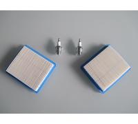 2 x Luftfilter 2 x Zündkerze für Briggs&Stratton Quantum Motoren