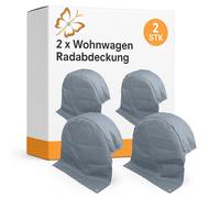 2 x Radschutzhülle Reifenabdeckung 14–15" für Wohnwagen Wohnmobil Anhänger grau