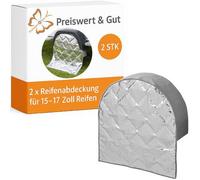2 x Reifenabdeckung Wohnmobile und Wohnwagen für 15-17 Zoll Reifen - Reifenschutzhülle bis 640mm Breite und 220mm Tiefe