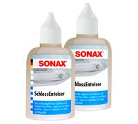 2 x SONAX Schlossenteiser 50ml, Defroster, Türschloss-Enteiser, Entfroster