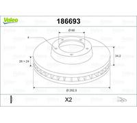 VALEO 186693 Bremsscheibe