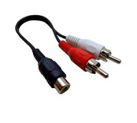 20 cm Y-Cinch Adapter für Hifi Subwoofer Autoradio Verstärker 1xBuchse-2xStecker