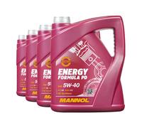 20 Liter (4x5) MANNOL Energy Formula PD SAE 5W-40 API SN Motoröl 5W40