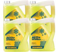 20 Liter Mannol Ag13+ Gelb Bis -40°c Kühlerfrostschutz Kühlmittel Sae J1034