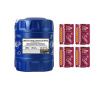 20 Liter MANNOL Energy Formula OP 7701 5W-30 Motoröl x 4x Motor Flush