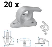 20 x Planenhaken mit Öse 48 x 45 mm Anhängernetz Haken Zurröse Anhänger Netz