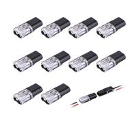 20 Set Kabel Steckverbinder Stecker, Auto Stecker Steckverbindung Verbindungsklemme 2 Polig, 18-22 AWG Kabelverbinder Wasserdicht Steckverbinder Kabelstecker für LKW/Motorrad/KFZ (10 Set)