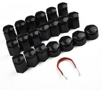 20 Stück 19 mm Radmutterabdeckungen für Opel Astra Mokka Insignia B Zafira Verriegelungskappe mit Verriegelungswerkzeug für Radmuttern (4 Stück Verriegelungsschrauben + 16 Stück normale Kappe)