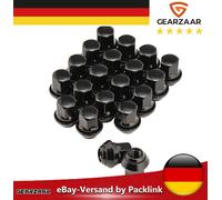 20 Stück Radmuttern Kegelbund Schwarz M12x1,5 SW 19 für Ford