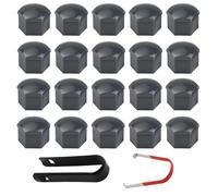 20 Stück Radschraubenkappen, 17mm Radmuttern Abdeckungen Radmutternkappen Sechseckige Reifenmutternabdeckungen mit Entfernungswerkzeug Radbolzen Kappen Rad Mutter Cap für Autos (Grau)