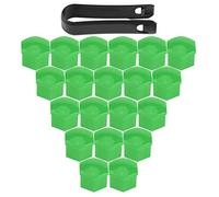 20 Stück Universal-Radnabenabdeckungen, Langlebiger Radmutternschutz für Autos und LKWs, 17 Mm ABS-Material (Green)