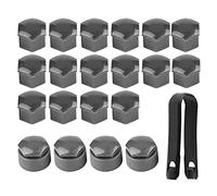 20 Stücke Radschrauben Kappen, Universal 17mm Kunststoff Nut Abdeckkappe Schraube Auto Mutter Deckel mit Entfernung Werkzeug Radbolzen Schutz Cover Radmuttern (grau)