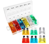 200 Kfz Sicherungen im Sortiment, 5 A - 30 A, 19 mm, 200 Flachsicherungen, Autosicherungen