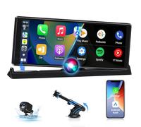 2026 Exklusivität Carplay Android Auto Display mit Stehende Halterung 10,26 Zoll Touchscreen Display Car Play Bildschirm mit Rückfahrkamera, Siri/GOO-gle GPS Navigation Superspiegel FM
