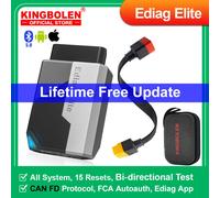 2026 Neue KINGBOLEN Ediag Elite lebenslange kostenlose Auto-Diagnosetools, alle Systeme, 15 Resets, bidirektionaler Test, Auto-Scanner, OBD2 with 0.36m Cable