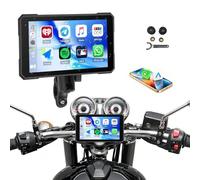 【2026 Upgrade】 CAMECHO Motorrad Wireless Carplay & Android Auto für Motorcycle,5 Zoll IP67 Wasserdichter HD Touchscreen für Motorräder mit Druckdetektion Navigation/Mirror-Link/Bluetooth/EQ
