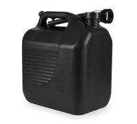 20L Benzinkanister mit Einfüllstutzen, Reservekanister Schraubdeckel, Entlüftungsventil Kunststoff Schwarz, ADR/RID/IMDG/IATA zugelassen, für leicht entzündliche, giftige, korrosive Stoffe, Made in EU