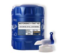 20L Mannol 4-Takt Motorbike 20W-50 HD Motoröl Motorrad Öl + Auslaufhahn