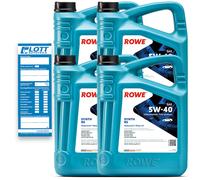 20L ROWE Motoröl Hightec Synt RS 5W-40 API CF ACEA A3/B4 API SN Made in Germany