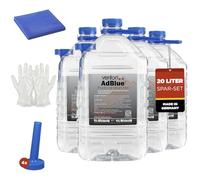 20L SPAR SET: Venton 20 L Adblue (4x 5L) + Microfasertuch + 2x Handschuhe + 4x Trichter, 20 Liter Ad Blue [MADE IN GERMANY] Additiv für Diesel Motor, Harnstofflösung, 4x 5 L Kanister, Dieseladditiv