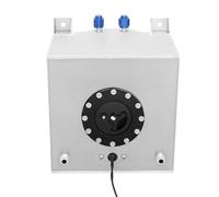 20L Universal Aluminum Treibstofftank Kraftstofftank mit Ölstandsensor | Ausgestattet, 0-90 Ohm Alu Renntank Motorsport Tank Motorsport Benzintank für Meisten Fahrzeuge Silber