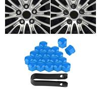 20pcs 19mm Auto Radmutter Kappen, Auto Hub Screw Cover Bolt Felgen Außenschutz(Blau)