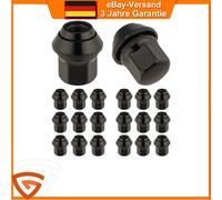 20Pcs Radmuttern Kegelbund M12x1,5 SW19 Schwarz für Ford Mondeo Alufelgen