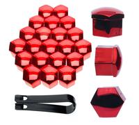 20x 19mm Radschrauben Radmuttern Bolzen Kappen Abdeckung Metallisches Rot