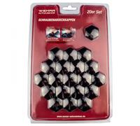 20x Radschraubenkappen Abdeckkappen für Radschrauben Radmuttern SW 19 Blau Chrom