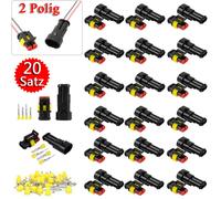 20 Paar 2-polig Super Seal Stecker Steckverbindung Wasserdicht Auto KFZ Boot