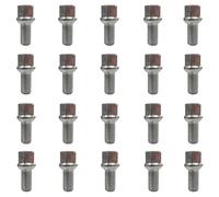 20x Radschrauben M14x1,5 27mm Kugelbund R13 Silber für Skoda Enyaq iV Enyaq iV 4