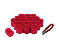 20x Radschraubenkappen Abdeckkappen für Radschrauben Radmuttern SW 21 Rot Chrom