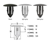 20x Türverkleidung Clips Befestigung Klips Halter Panel FORD 8,5 mm grau