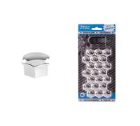 21 Stück Radschrauben-Kappen 19 mm Chrom glänzend Radmuttern Abdeckung Abzieher