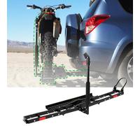 227 kg Motorrad-Kupplungsträger, Motorrad Dirt Bike Scooter Carrier Hitch Mount Rack Hauler Anhänger mit Laderampe und Kippsicherung