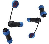 230V 12V IP68 16mm 2-polig 3-polig 2-Pin 3Pin Rundstecker Buchse Verbinder Stecker Set mit Deckel Steckverbindung Steckverbinder wasserdicht für Garten Boot KFZ / 8mm Kabeldurchmesser (2 Sets / 3-Pin)